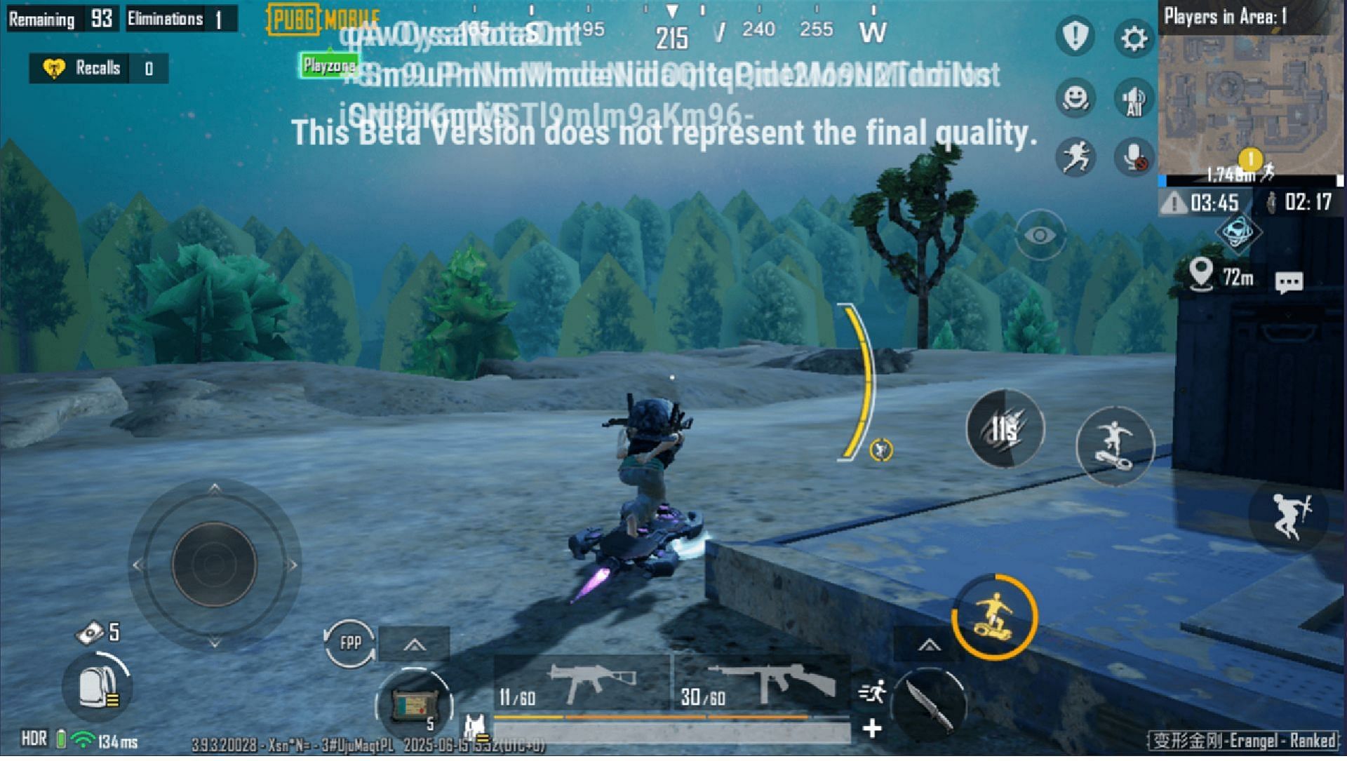 You can use Hoverboard to maneuver in different places in the map (Image via Tencent Games)